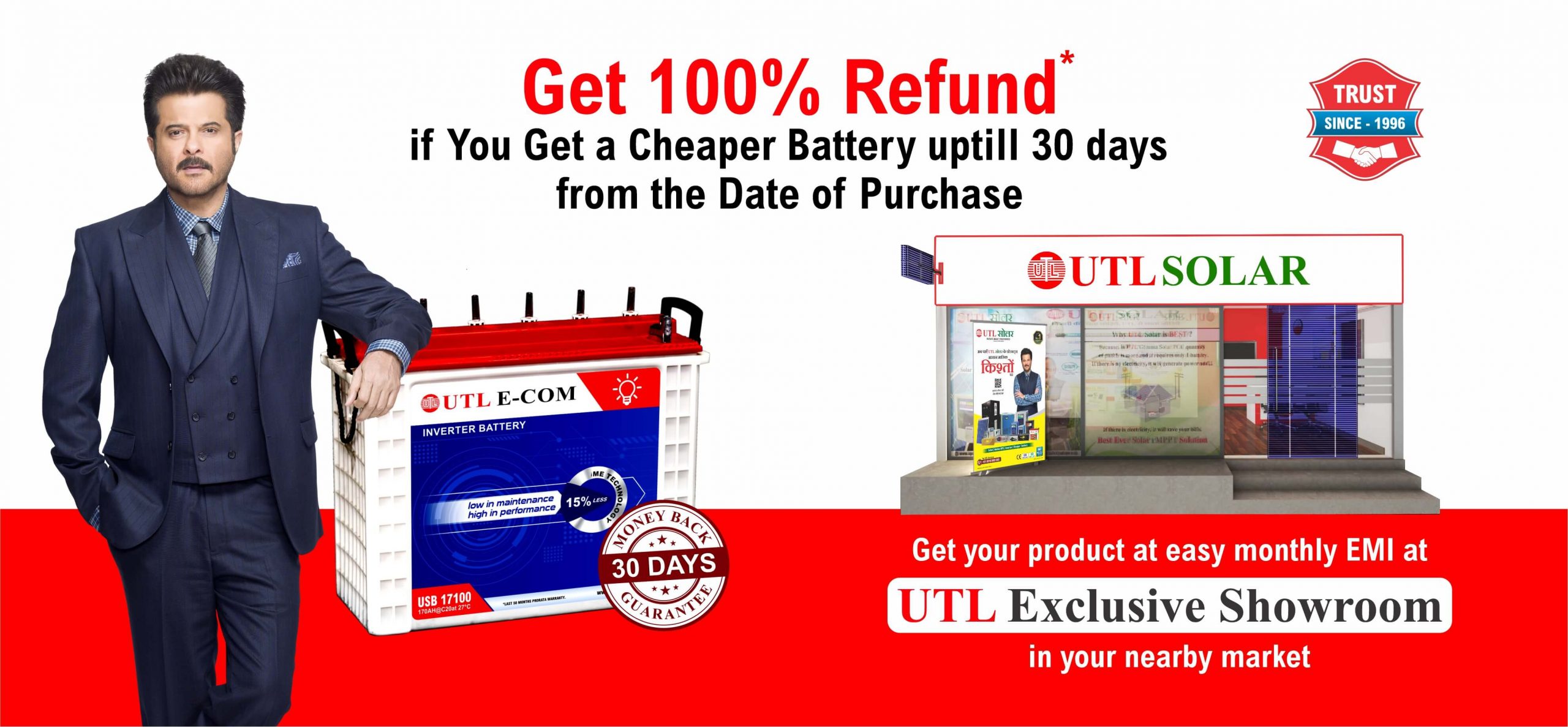 Buy UTL 200Ah Solar Battery at Best Price in India- UTL Solar