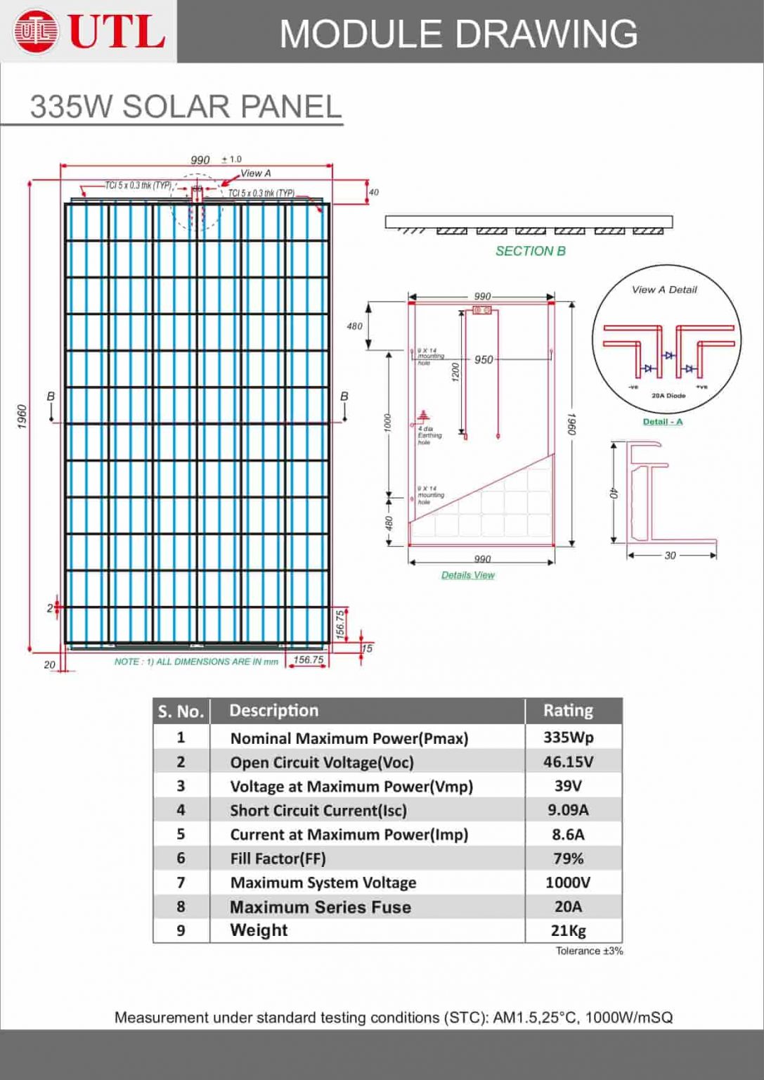 335 Watt Solar Panel UTL Solar 335-watt-solar-panel-utl-solar