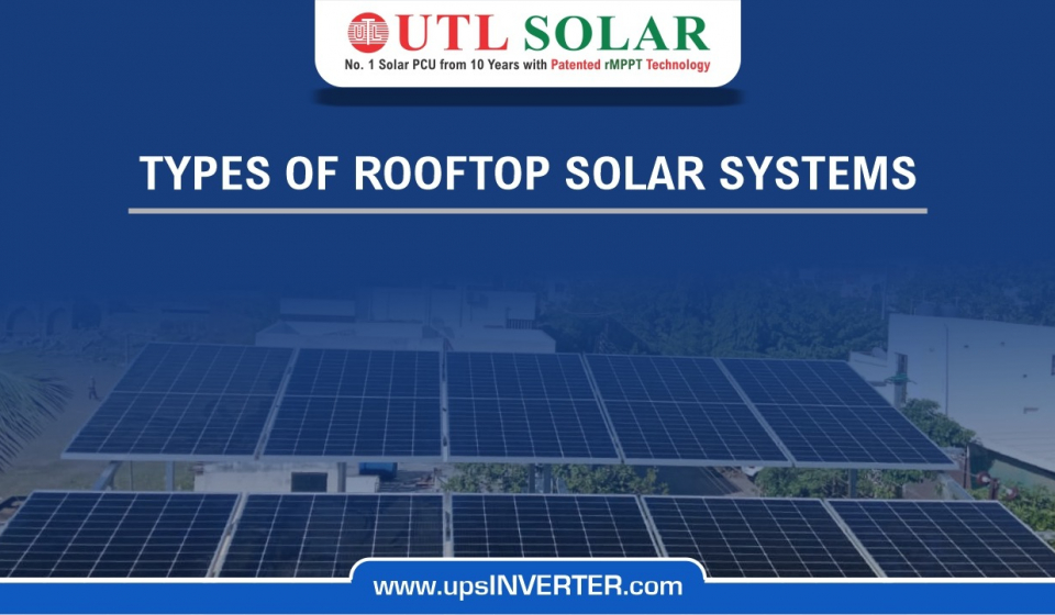a group of solar panels describing types of rooftop solar panel systems